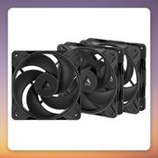 Arctic P12 Pro Reverse 120 mm PWM Case Fan, Black, 3-Pack