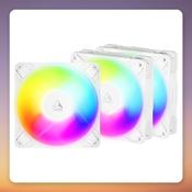 Arctic P12 Pro Reverse A-RGB 120 mm PWM Fans, White, 3-Pack