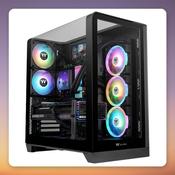 Thermaltake View 390 TG Black ATX Mid-Tower Case, Dual Tempered Glass, 2x 120 mm Fans
