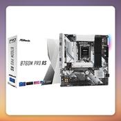ASRock B760M Pro RS Intel B760 Socket LGA1700 DDR5 mATX Motherboard, White/Black