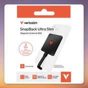 Verbatim SnapBack Ultra Slim 2 TB External SSD USB 3.2 Gen 2x2, Black