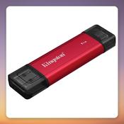 Kingston Dual Portable 1 TB External SSD USB-A and USB-C, Red/Black