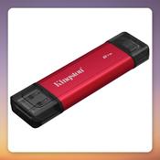 Kingston Dual Portable 2 TB External SSD, USB-A and USB-C, Red/Black