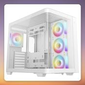 Deepcool CG530U 4F WH ATX Mid-Tower Case, White, Curved Glass, 4x ARGB Fans image