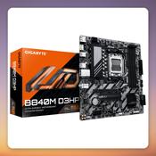 Gigabyte B840M D3HP Micro ATX Motherboard, AM5, DDR5, 2x PCIe 4.0 M.2, 1GbE