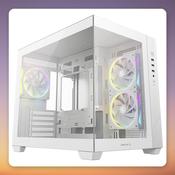 DeepCool CG330 3F WH Mini-Tower µATX Case, White, Panoramic Glass