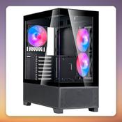 Silverstone Lucid 05 ATX Mid-Tower Case, Black, 270° Panoramic Glass, ARGB image