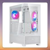 Silverstone Lucid 05 ATX Mid-Tower Case, White, 270° Panoramic Glass, ARGB image