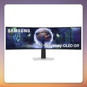 Samsung Odyssey OLED G9 S49DG934SU 49" DQHD QD-OLED Curved Gaming Monitor, 240Hz, Silver image