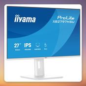 Iiyama ProLite XB2797HSU-W1 27" Full HD IPS 120 Hz Monitor, White, USB Hub