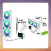 ASRock Challenger White 360 Digital 360 mm AIO Liquid Cooler, White, 3-inch Display