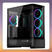 ENDORFY Aquarius 8000 Corona E-ATX Showcase Case, Black, Panoramic Glass, 4x ARGB Fans