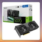 PNY GeForce RTX 5070 Slim OC 12 GB GDDR7 Graphics Card, 3x DisplayPort 2.1b, 1x HDMI 2.1b