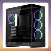 ENDORFY Fishtank 6000 Corona E-ATX Dual Tempered Glass Case, Black, 4 ARGB Fans image