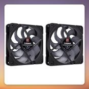 Noctua NF-A12x25 G2 PWM Sx2-PP chromax.black 120 mm PWM Fan, Twin Pack