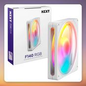 NZXT F140 RGB 140 mm PWM Case Fan, White, Single Pack image