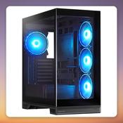 Chieftec VISTA Max GX-30B-OP ATX Mid Tower Case, Black, Dual Tempered Glass, 4x ARGB Fans image