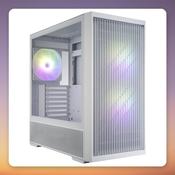 Fortron M330 ATX Mid-Tower Case, White, Tempered Glass, 4 Fans Included image
