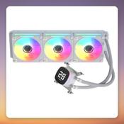 Fortron AD36-W 360 mm AIO Liquid CPU Cooler, White, ARGB, Digital Temperature Display image