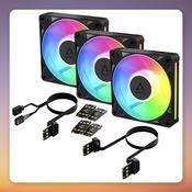 Arctic BioniX P12 A-RGB 120 mm PWM Fan, Black/White, 3-Pack with Daisy Chain
