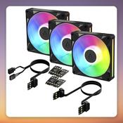 Arctic BioniX P14 A-RGB 140 mm PWM Fan, Black, 3-Pack with Daisy Chain