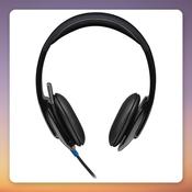 Logitech H540 USB Headset, On-Ear, Stereo, 1.8 m Cable, Black