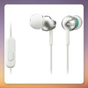 Sony MDR-EX110AP In-Ear Headset with Mic, White, 3.5 mm, 1.2 m Cable