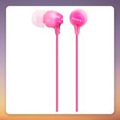 Sony MDR-EX15APPI In-Ear Headphones, Pink, 3.5 mm, 9 mm Drivers
