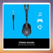 Logitech H111 Stereo Headset with Noise-Cancelling Mic, 3.5 mm, Grey image