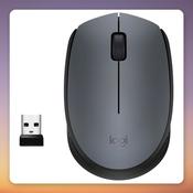 Logitech M170 Wireless Mouse, Grey, 2.4 GHz USB Receiver, 1000 DPI