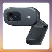 Logitech C270 HD Webcam 720p with Built-in Microphone, Black, USB