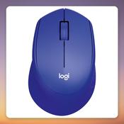 Logitech M330 Silent Plus Wireless Mouse, Blue, 1000 DPI, 2.4 GHz image