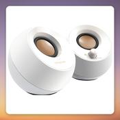 Creative Pebble 2.0 USB-Powered PC Speakers, White, 3.5 mm Jack