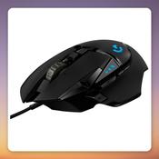 Logitech G G502 HERO Wired Gaming Mouse, 25600 DPI, 11 Buttons, RGB, Black, Optical, Right-hand, USB Type-A, 1ms Response Time, Programmable Buttons, Dual-mode Scroll Wheel, Onboard Profile Memory, Weights