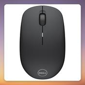 Dell WM126 Wireless Optical Mouse, 1000 DPI, 3 Buttons, Black, USB Receiver