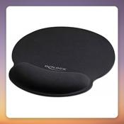 DeLOCK Ergonomic Mouse Pad with Gel Wrist Rest, Black, Fabric image
