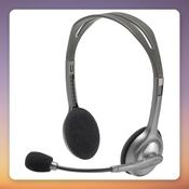 Logitech H110 Wired Stereo On-Ear Headset with Microphone, Silver/Grey image