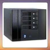 Inter-Tech SC-4004 Mini-ITX Case with 4-Bay Hot-Swap Cage, Black