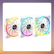 EKL Alpenfoehn Wing Boost 3 High Speed 120 mm ARGB PWM Fans, White, 3-Pack with RF Remote