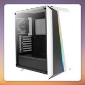 Aerocool Cylon Pro Mid-Tower ATX Case, White/Black, Tempered Glass, RGB