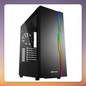 Sharkoon RGB Slider ATX Mid-Tower Case, Black, Tempered Glass, ARGB