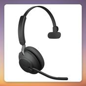 Jabra Evolve2 65 Wireless Mono Headset, Black, MS Teams, USB-A, Charging Stand