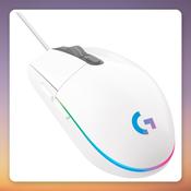 Logitech G203 LIGHTSYNC Wired Gaming Mouse, 8000 DPI, RGB, White image