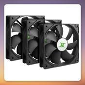 Inter-Tech IPC Fan Set 120 mm PWM Case Fans, Black, 3-Pack