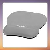 DeLOCK Ergonomic Mouse Pad with Gel Wrist Rest, Grey, 206 x 245 mm image