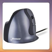 Evoluent VerticalMouse D Small Right-Hand Wired Ergonomic Vertical Mouse, Black