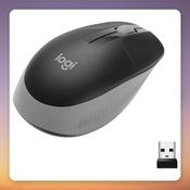 Logitech M190 Wireless Mouse, 1000 DPI, 2.4 GHz USB Receiver, Black/Grey