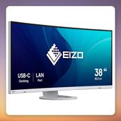 Eizo FlexScan EV3895-WT 37.5 Inch QHD+ 3840x1600 IPS Curved Monitor, White, USB-C 85W