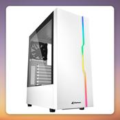 Sharkoon RGB Slider White ATX Mid Tower Case, Tempered Glass, ARGB, White image