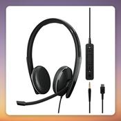EPOS ADAPT 165T USB-C II Wired Stereo On-Ear Headset, Black